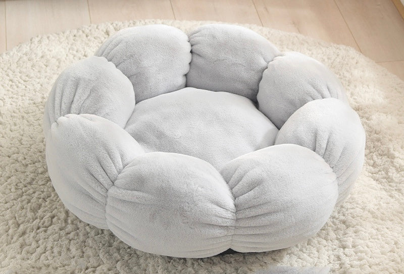 Flower Pet Nest – weiche Katzen- & Hundematte im Blumen-Look